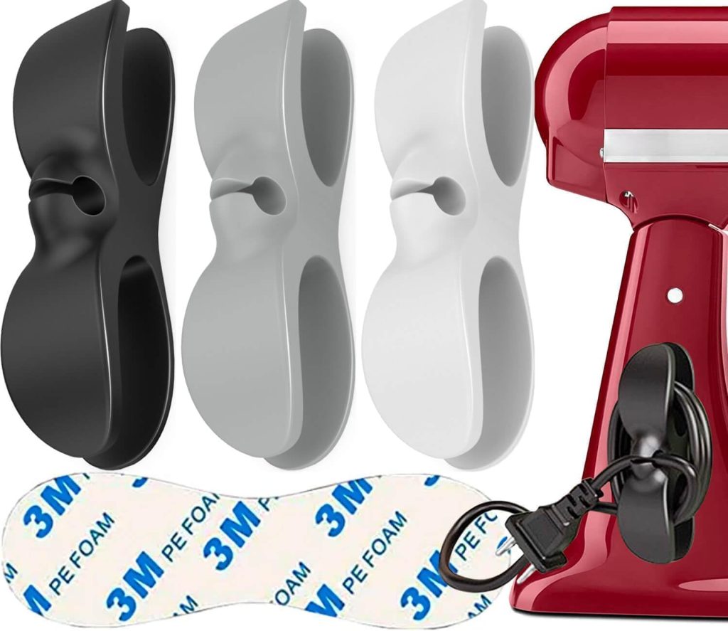Cord Organizer for Kitchen Appliances – 3 PCS Stick On Cable Wrapper Holder Winder Keeper, Power Wire Management Wrap Hook Clip for Kitchenaid Mixer, Home Gadget Accessories Cord Organizer for Kitchen Appliances – 3 PCS Stick On Cable Wrapper Holder Winder Keeper, Power Wire Management Wrap Hook Clip for Kitchenaid Mixer, Home Gadget Accessories