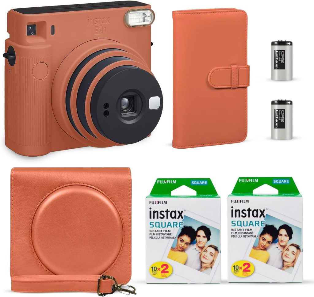 Fujifilm Instax Square SQ1 Instant Camera Terracotta Orange + Fuji Instax Film Value Pack (40 Sheets) + Shutter Accessories Bundle, Includes Style Compatible Carrying Case, Photo Album 80 Pockets Fujifilm Instax Square SQ1 Instant Camera Terracotta Orange + Fuji Instax Film Value Pack (40 Sheets) + Shutter Accessories Bundle, Includes Style Compatible Carrying Case, Photo Album 80 Pockets