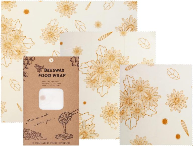 pipi&titi Reusable Beeswax Food Wrap-Assorted 3 Pack（SML)-Organic Cotton-Plastic Free Food Storage