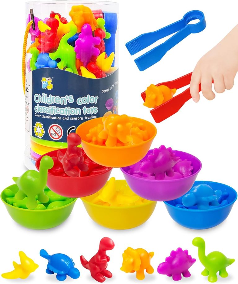 Yetonamr Counting Dinosaurs Montessori Toys for 3 4 5 Years Old Boys Girls, Toddler Stocking Stuffers Preschool Learning Activities Toys for Kids Ages 2-4, 3-5, 4-8, Birthday Gifts Sensory Toys
