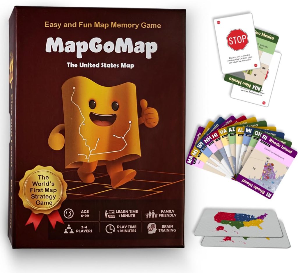 USA Edition – Reportedly The World’s Speediest Map Memory Game. Created by an 11-Year-Old. Super Fun for Boys, Girls, Families and Adults. USA Edition – Reportedly The World’s Speediest Map Memory Game. Created by an 11-Year-Old. Super Fun for Boys, Girls, Families and Adults.