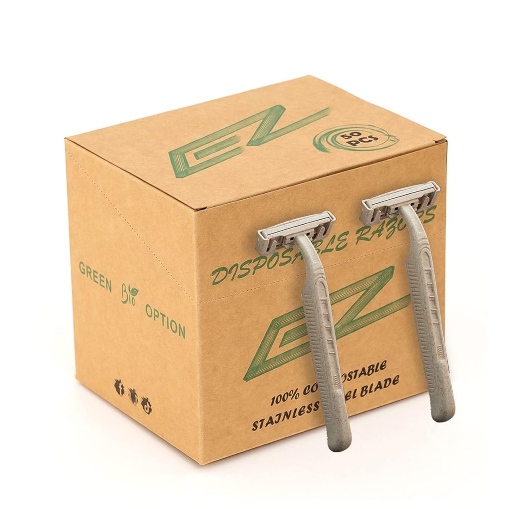EZ Disposable Razor – 50pcs Eco Friendly Disposable Three Blade Shaving Razor for Men/Women’s Grooming, Biodegradable Single-Use Body & Face Shaver for Eco Friendly Product Gifts EZ Disposable Razor – 50pcs Eco Friendly Disposable Three Blade Shaving Razor for Men/Women’s Grooming, Biodegradable Single-Use Body & Face Shaver for Eco Friendly Product Gifts