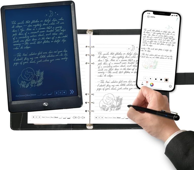 Smart Pen+Notebook+Writing Board, SmartPen Real-time Sync for Digitizing, Storing, and Sharing Paper Notes, Use with Ophaya Pro+ App，Compatible with Smartphone (Android and iOS)-Updated APP
