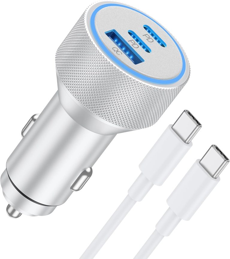 iPhone 15/16 Pro Max Car Charger, 67W 3-Port Fast USB C Car Charger Power Cigarette Lighter Adapter with 3FT USB C to C Cable for iPhone 15/15 Plus/15 Pro Max/16/16 Pro Max, iPad Pro/Air/Mini