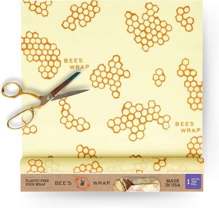 Bee’s Wrap Reusable Beeswax Food Wraps Made in the USA, Eco Friendly Beeswax Wraps for Food, Sustainable Food Storage Containers, Organic Cotton Food Wrap, XXL Cut To Size Wax Paper Roll, Honeycomb