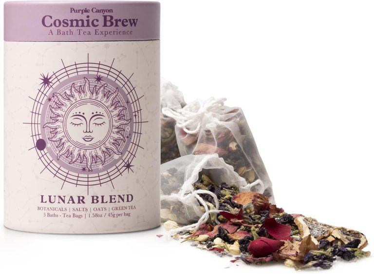 Lunar Blend Bath Tea by Purple Canyon | 3 Relaxing Bath Soaks with Lavender, Green Tea, Epsom Salt, and Essential Oils | Skin Care Gifts for Women