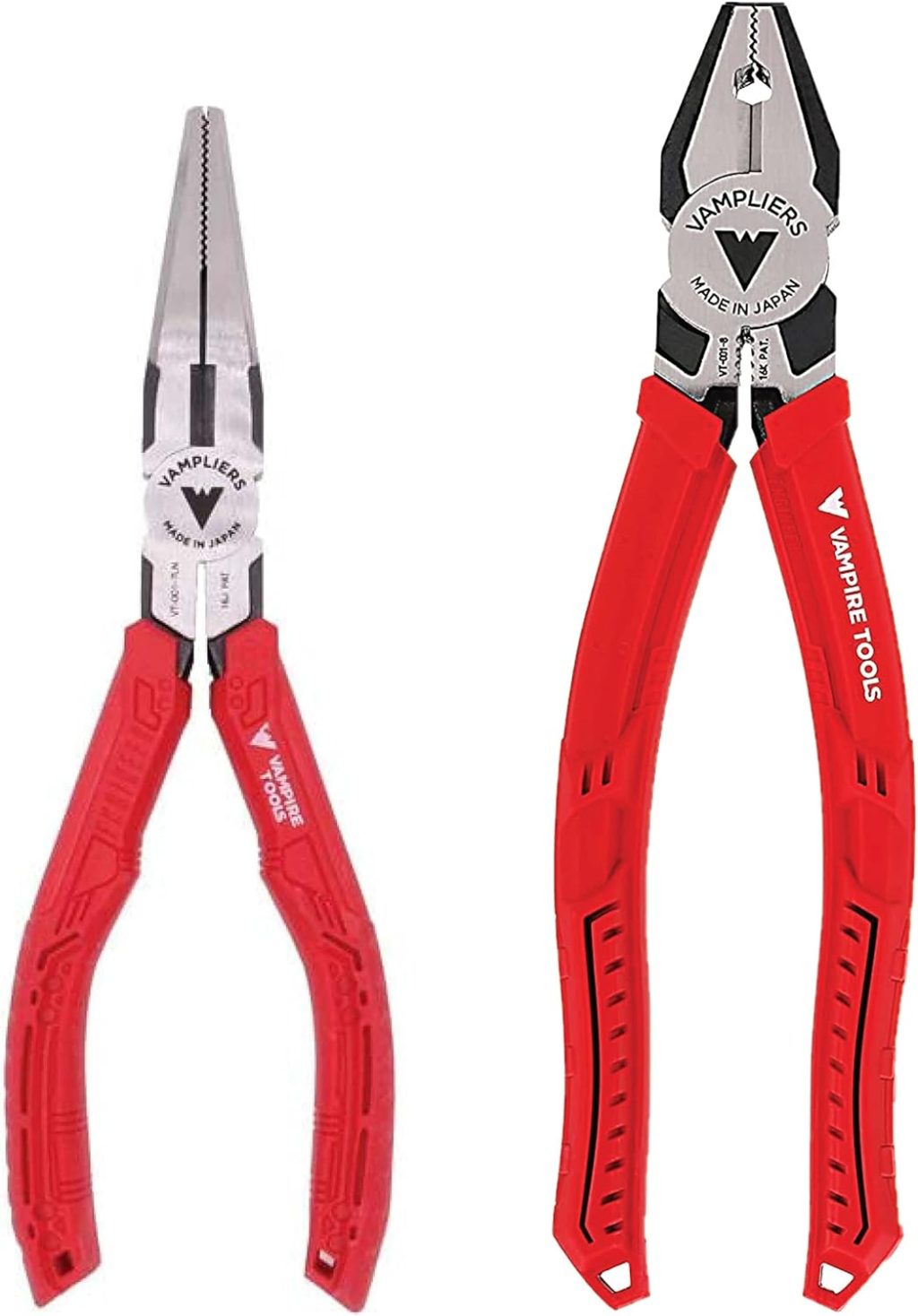VamPLIERS 7.5″ Long Nose Specialty Screw Extraction Pliers (VT-001-7LN) + VamPLIERS 8″ Pro Linesman Pliers (VT-001-8) (Made in Japan) VamPLIERS 7.5″ Long Nose Specialty Screw Extraction Pliers (VT-001-7LN) + VamPLIERS 8″ Pro Linesman Pliers (VT-001-8) (Made in Japan)