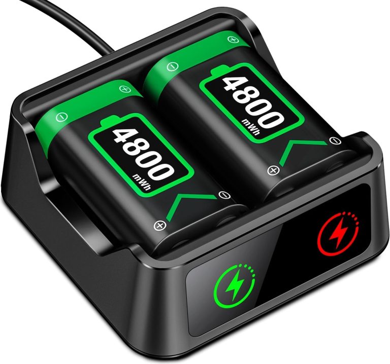 Xbox Controller Battery Pack, Fast Charging 2X 4800mWh Xbox Battery Pack Rechargeable USB Xbox Battery Charger Station for Xbox Series X|S/Xbox One/Xbox One S/Xbox One X/Xbox One Elite Controller