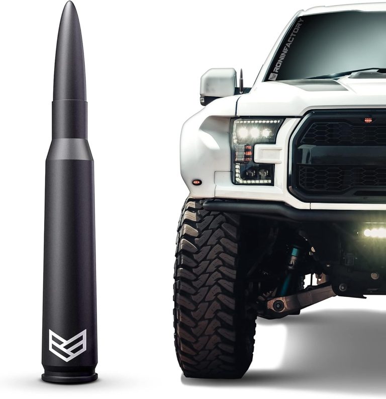 Ronin Factory 50 Cal Bullet Antenna for Ford F150 F250 F350 Super Duty Ford Raptor Ford Bronco Truck Ford F-150 Accessories F150 Antenna RAM 1500 Short Antenna Replacement Ford F150 Antenna