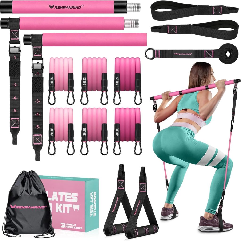 Pilates Bar Kit with Resistance Bands, Multifunctional Pilates Bar for Women & Men with Heavy-Duty Metal Adjustment Buckle, Pilates Home Equipment for Full BodyWorkouts Pilates Bar Kit with Resistance Bands, Multifunctional Pilates Bar for Women & Men with Heavy-Duty Metal Adjustment Buckle, Pilates Home Equipment for Full BodyWorkouts