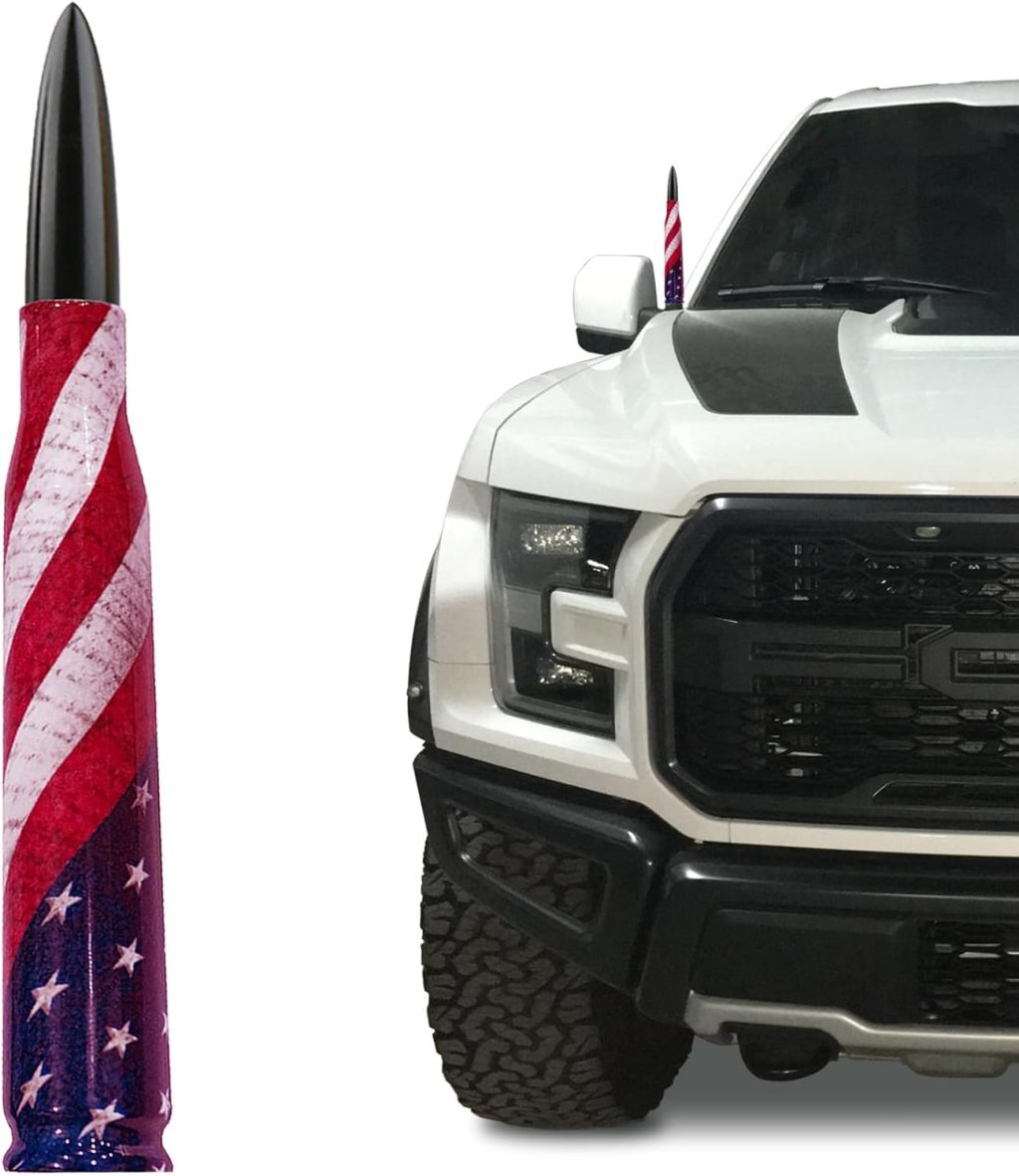Car Truck Antenna with Tire Stem Caps American Flag Anti-Theft Design, Universal Short Replacement for Ford F150 F250 F350 Raptor Dodge RAM GMC Sierra Chevy Silverado 1500 2500 3500, Black Car Truck Antenna with Tire Stem Caps American Flag Anti-Theft Design, Universal Short Replacement for Ford F150 F250 F350 Raptor Dodge RAM GMC Sierra Chevy Silverado 1500 2500 3500, Black
