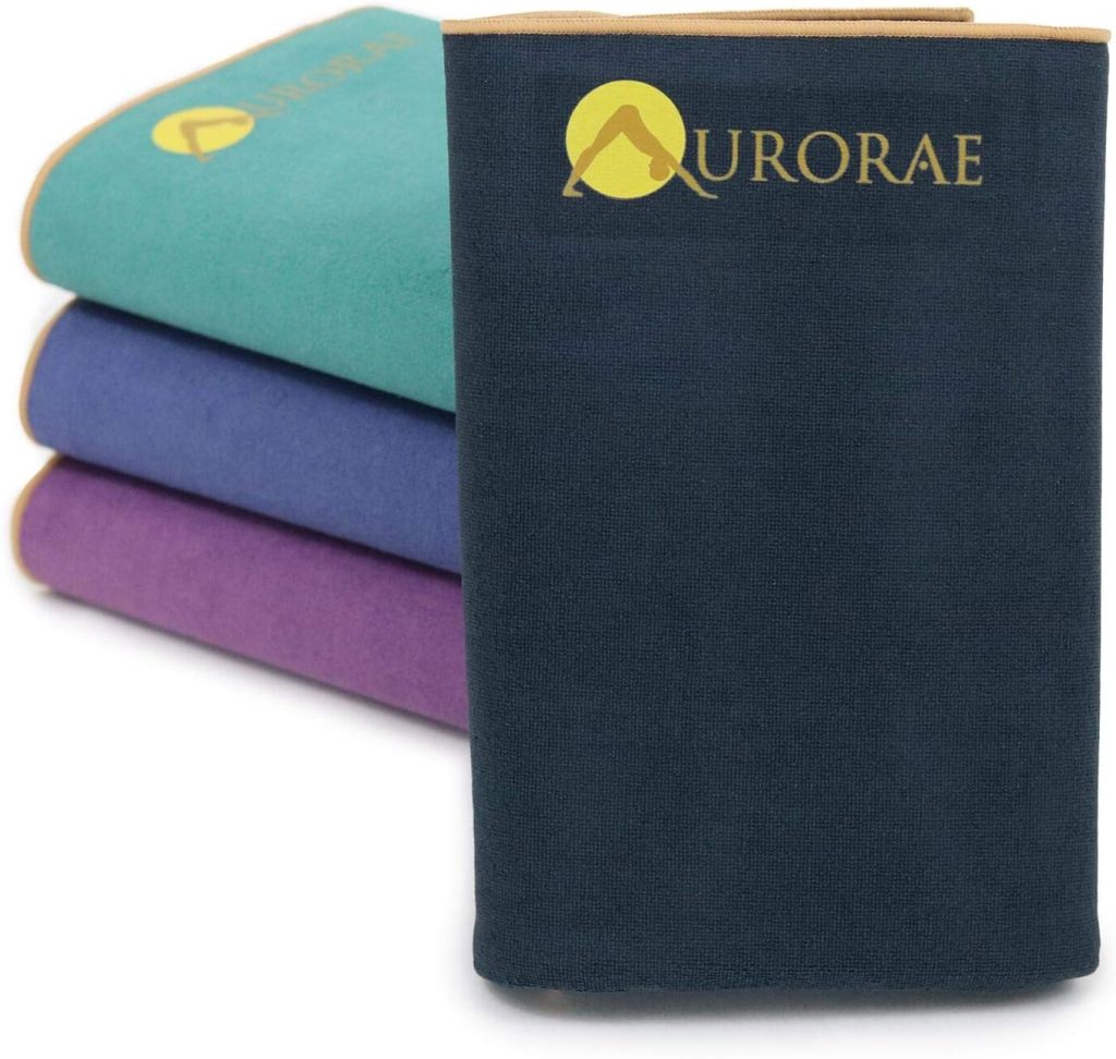 Aurorae Synergy Foldable On-the-Go Travel Yoga,Gym/Exercise Mat for Yogis on the Move with Integrated Microfiber Towel and Anti-Slip Patented 2-in-1 Technology. No Odor and No Bunching Aurorae Synergy Foldable On-the-Go Travel Yoga,Gym/Exercise Mat for Yogis on the Move with Integrated Microfiber Towel and Anti-Slip Patented 2-in-1 Technology. No Odor and No Bunching