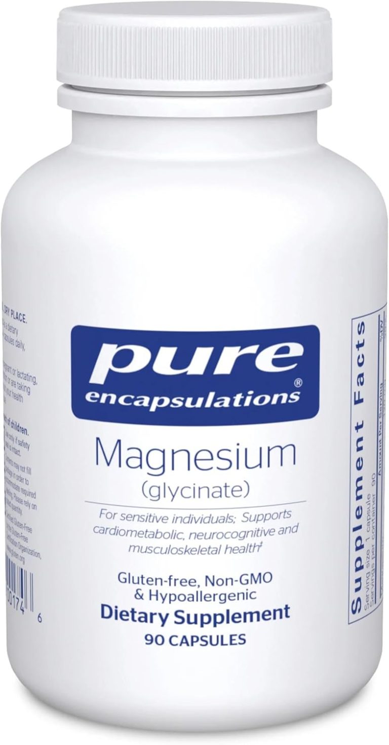 Pure Encapsulations Magnesium (Glycinate) – Supplement to Support Stress Relief, Sleep, Heart Health, Nerves, Muscles, and Metabolism* – with Magnesium Glycinate – 90 Capsules