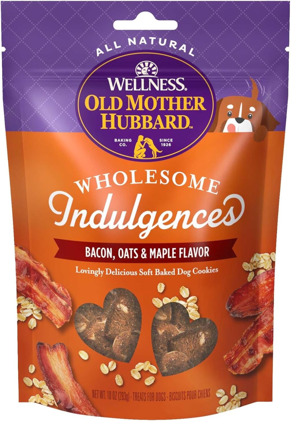 Old Mother Hubbard Wellness Wholesome Indulgences Bacon, Oats & Maple Flavor Natural Dog Treats, 10 Ounce Bag Old Mother Hubbard Wellness Wholesome Indulgences Bacon, Oats & Maple Flavor Natural Dog Treats, 10 Ounce Bag