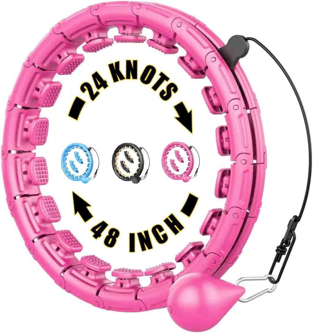 Weighted Fit Hoop, Fithoop, Fitness Hoop 2 in 1 Abdomen Fitness Massage, 60inch 30 Knots,47inch 24 Knots,Great for Adults and Beginners Weight Loss and Exercise Weighted Fit Hoop, Fithoop, Fitness Hoop 2 in 1 Abdomen Fitness Massage, 60inch 30 Knots,47inch 24 Knots,Great for Adults and Beginners Weight Loss and Exercise
