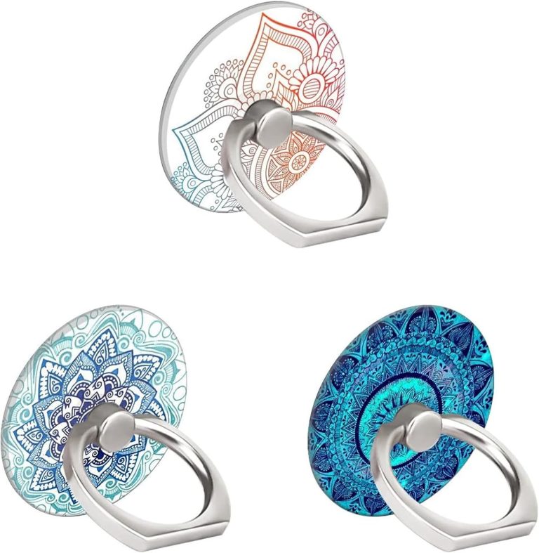 Three Pack Cell Phone Ring Holder, 360°Rotation Finger Ring Stand Grip for Smartphones,Tablets,Pads (Mandala Flower)