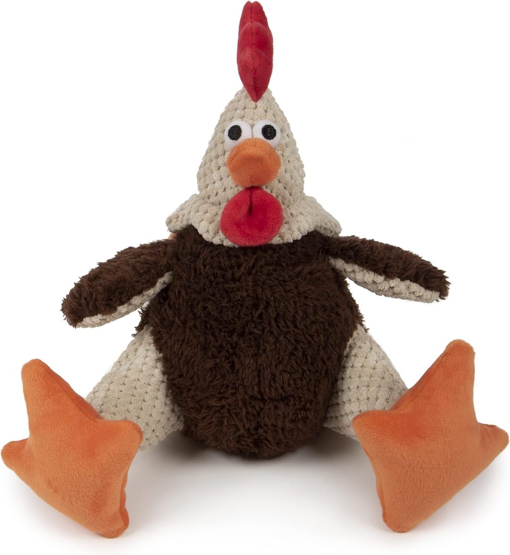 goDog Checkers Fat Rooster Squeaky Plush Dog Toy, Chew Guard Technology – Brown, Large goDog Checkers Fat Rooster Squeaky Plush Dog Toy, Chew Guard Technology – Brown, Large