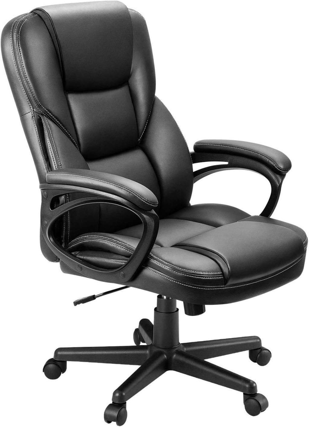 Furmax Office Executive Chair High Back Adjustable Managerial Home Desk Chair, Swivel Computer PU Leather Chair with Lumbar Support (Black) Furmax Office Executive Chair High Back Adjustable Managerial Home Desk Chair, Swivel Computer PU Leather Chair with Lumbar Support (Black)