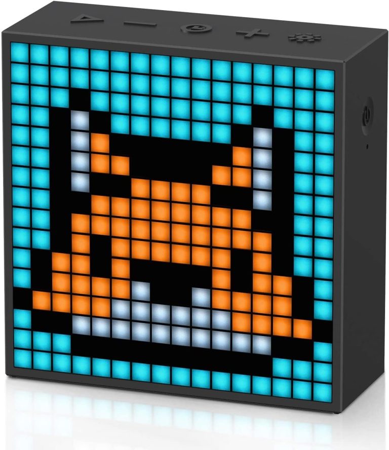 Divoom TimeBox Evo — Pixel Art Bluetooth Speaker with 16×16 LED Display APP Control – Cool Animation Frame & Gaming Room Setup & Bedside Alarm Clock- Black