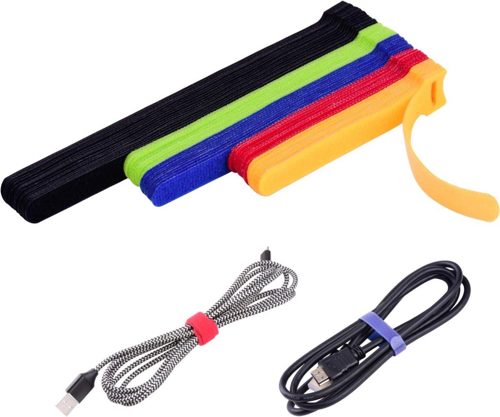 OneLeaf 60 Pcs Reusable Fastening Cable Ties with Hook and Loop, Multi-Purpose Cable Straps Wire Ties Cable Management, Adjustable Cord organizer Ties for Computer/TV/Electronics, 3 Sizes and 5 Colors OneLeaf 60 Pcs Reusable Fastening Cable Ties with Hook and Loop, Multi-Purpose Cable Straps Wire Ties Cable Management, Adjustable Cord organizer Ties for Computer/TV/Electronics, 3 Sizes and 5 Colors