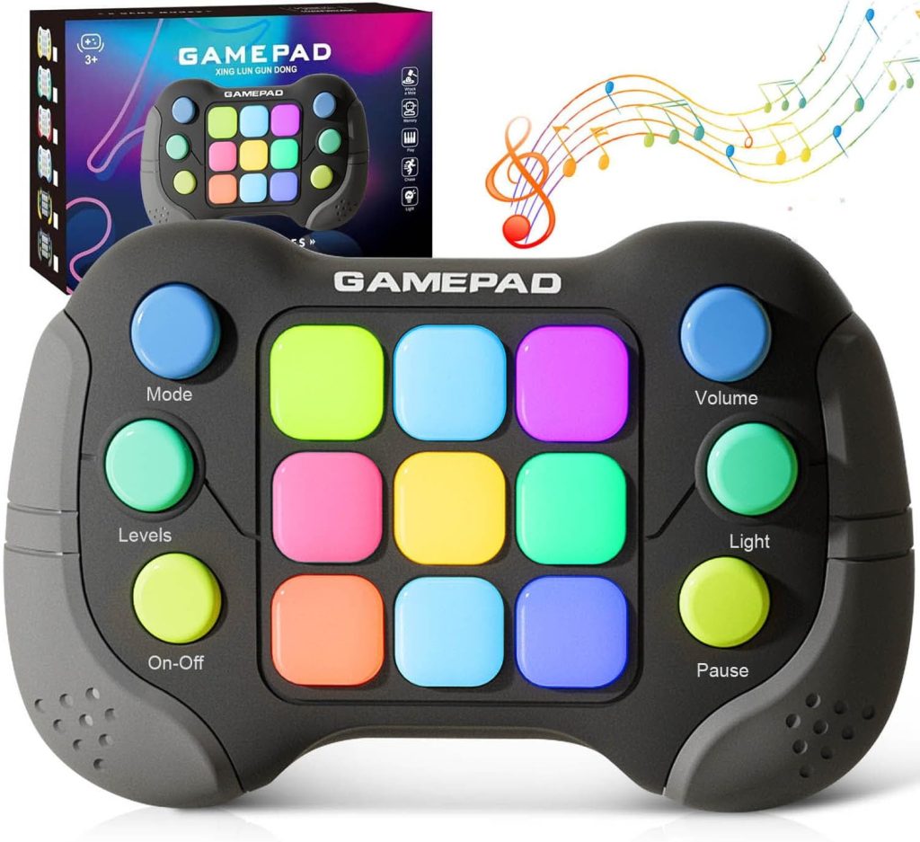 Fast Push Game Fidget Toys Handle, Upgraded Flashing Quick Press Games Pro for Kids, Speed Push Light Up Fidget Game, Educational Handheld Console Gamepad Toy for Boys, Girls (Grey) Fast Push Game Fidget Toys Handle, Upgraded Flashing Quick Press Games Pro for Kids, Speed Push Light Up Fidget Game, Educational Handheld Console Gamepad Toy for Boys, Girls (Grey)