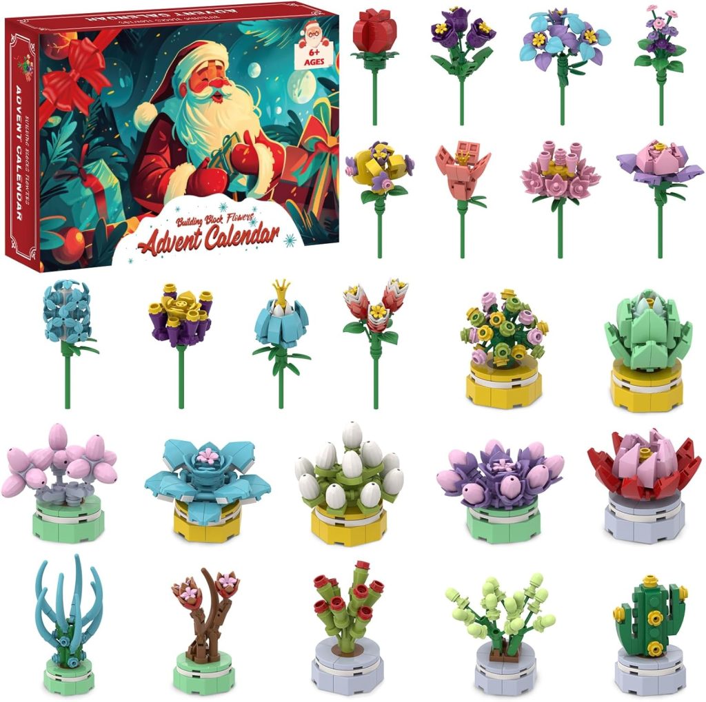 Advent Calendar 2024 Building Block Flowers for Kids, 24 Days of Christmas Countdown Building Blocks, 24 Kinds of Flowers, Unique Fun Advent Calendar Teen Boys Girls Advent Calendar 2024 Building Block Flowers for Kids, 24 Days of Christmas Countdown Building Blocks, 24 Kinds of Flowers, Unique Fun Advent Calendar Teen Boys Girls