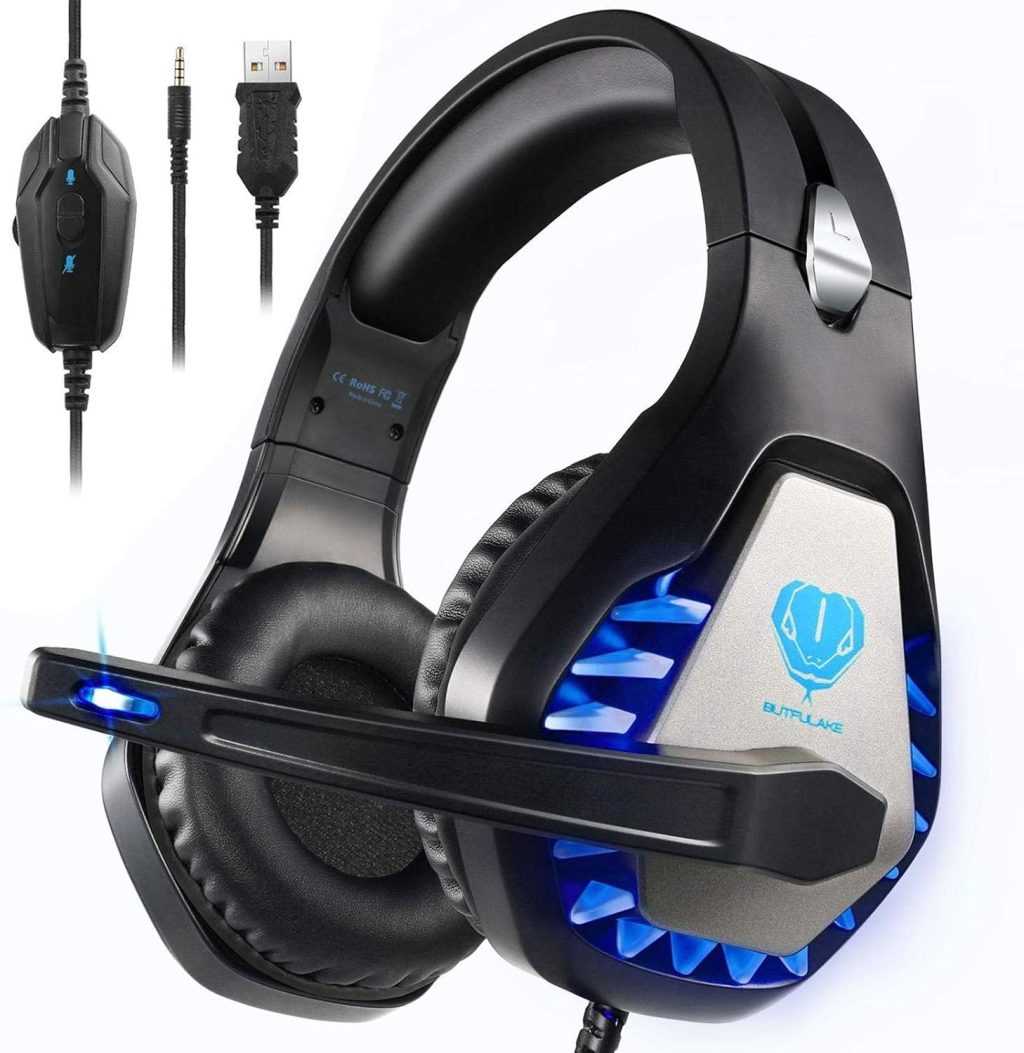 Gaming Headset for PS4, Xbox One, PC, PS5, Laptop, Mac, Nintendo Switch, 3.5MM Noise Cancelling Over Ear Headphones with Mic, Bass Surround, Soft Memory Earmuffs (Black) Gaming Headset for PS4, Xbox One, PC, PS5, Laptop, Mac, Nintendo Switch, 3.5MM Noise Cancelling Over Ear Headphones with Mic, Bass Surround, Soft Memory Earmuffs (Black)