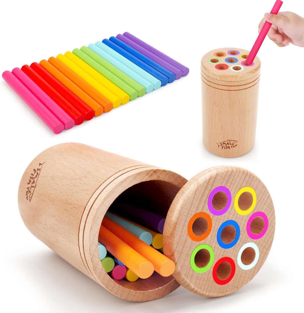 Montessori Toys for 1-3 Year Old: Wooden Learning Color Sorting Toys for Toddlers Age 1 2 3, Fine Motor Developmental Infants Sensory Matching Games, Busy Board 18 month old Baby Boys Girls Gifts Montessori Toys for 1-3 Year Old: Wooden Learning Color Sorting Toys for Toddlers Age 1 2 3, Fine Motor Developmental Infants Sensory Matching Games, Busy Board 18 month old Baby Boys Girls Gifts