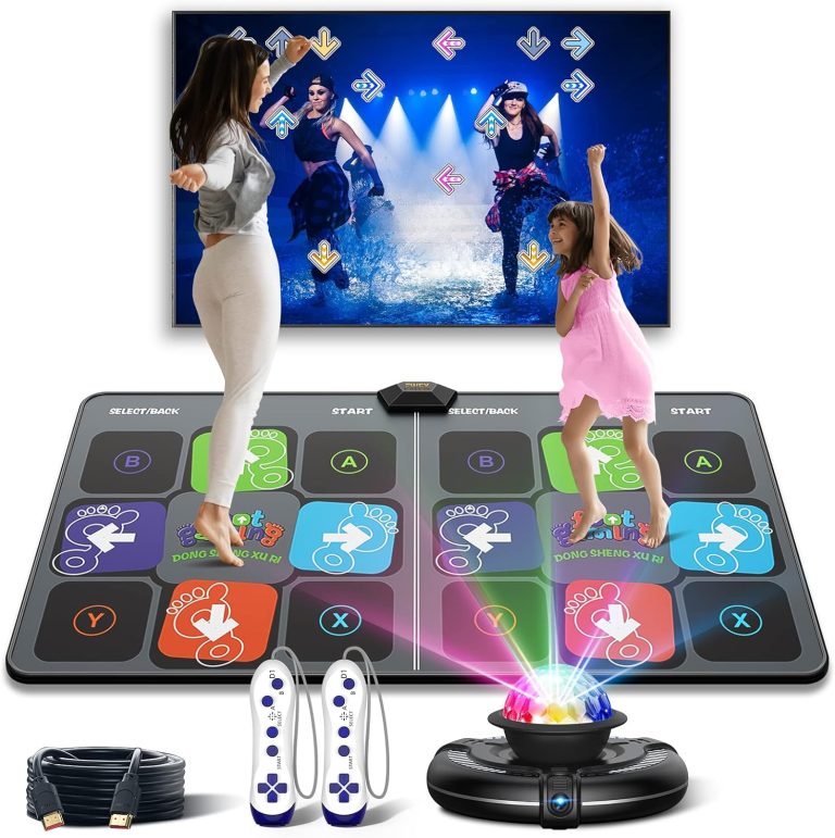 FWFX Dance Mat for Adults and Kids, Double User Wireless Dance Pad Game for TV, Plug and Play Electronic Dance Mats with Smart Camera, Exercise Dancing Mat for Family Games, Xmas Birthday Gifts Ideas