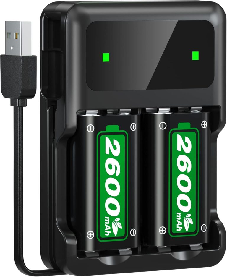 Fast Charge Xbox Controller Battery Pack, 2600mAh x2 Rechargeable Battery Pack with Charger for Xbox One/Xbox Series X/Xbox Series S/Xbox One X|S/Xbox One Elite Wireless Controller, Xbox Accessories