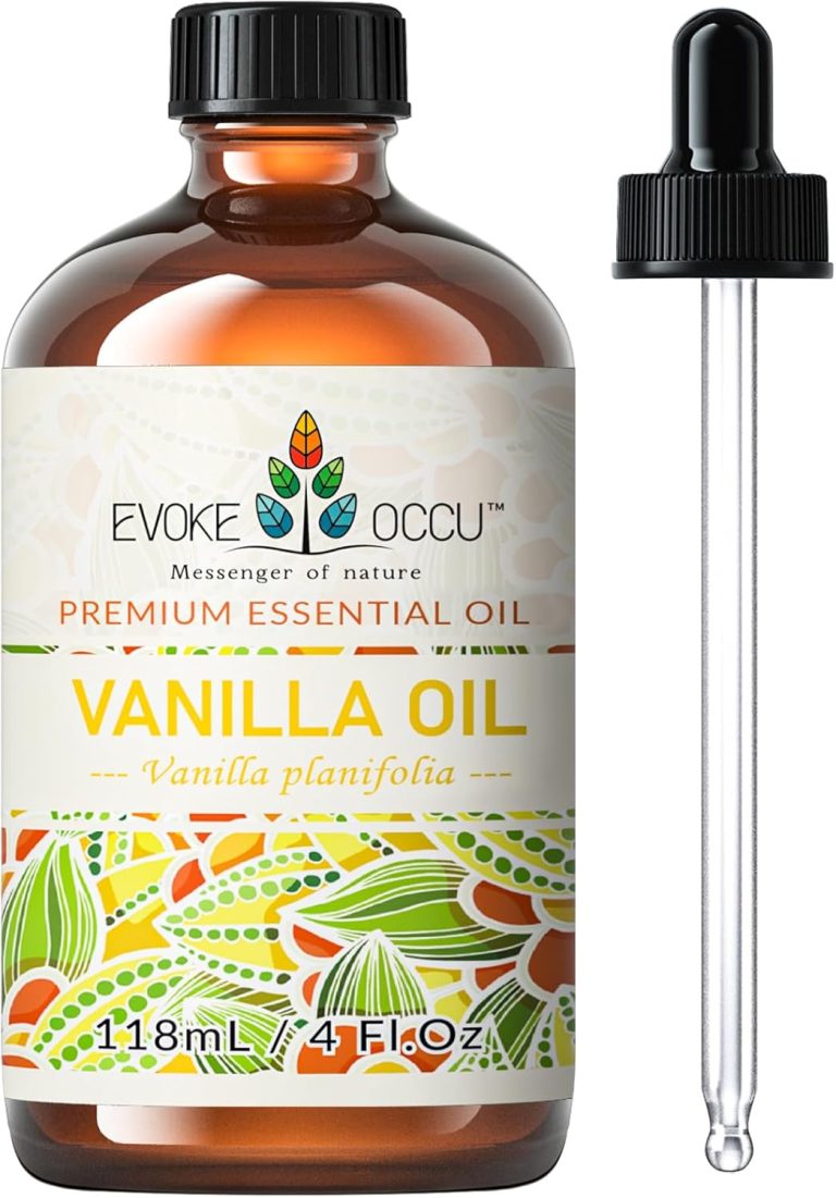 EVOKE OCCU 4 Fl Oz Vanilla Essential Oil, Pure Vanilla Oil for Diffuser, Skin, Humidifier and Relaxation – 118ML