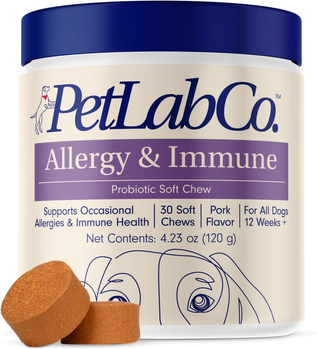 PetLab Co. Allergy & Immune Probiotics for Dogs, Support Seasonal Allergies, Gut & Digestive Health – Pork Flavor – 30 Soft Chews PetLab Co. Allergy & Immune Probiotics for Dogs, Support Seasonal Allergies, Gut & Digestive Health – Pork Flavor – 30 Soft Chews