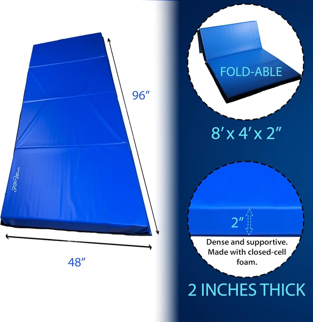 FitMats 4-Fold Blue Sky Exercise Mat – 4ft x 8ft – Thick Comfortable Foam, Easy to Store & Carry – Ideal for Yoga, Pilates, Stretching, & Home Fitness Workouts (610GMS) FitMats 4-Fold Blue Sky Exercise Mat – 4ft x 8ft – Thick Comfortable Foam, Easy to Store & Carry – Ideal for Yoga, Pilates, Stretching, & Home Fitness Workouts (610GMS)