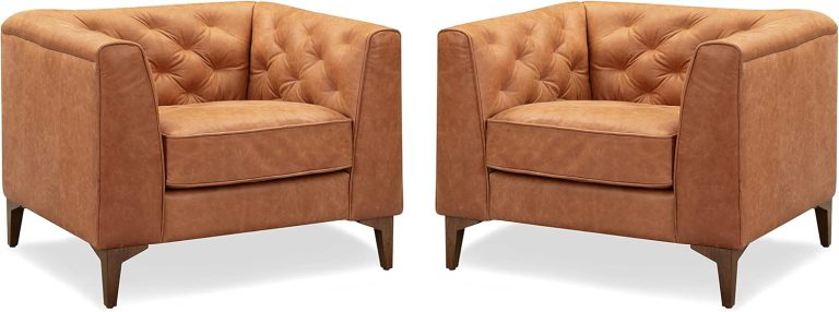 POLY & BARK Essex Furniture, 40 inches (Set of 2), Cognac Tan