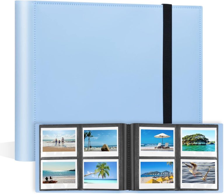 160 Pockets Photo Album for Fujifilm Instax Wide 300 Camera, for Polaroid 600 Photo Album, Albums for Polaroid Now+ Now OneStep2 OneStep+ 600 Instant Film Camera, POP Lab Instant Print Camera (Blue)