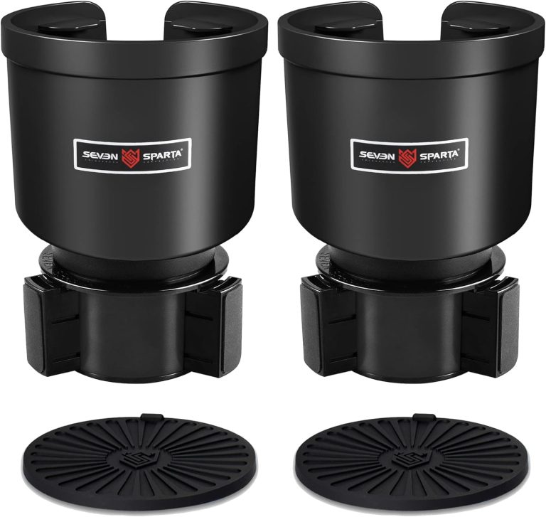 Upgraded Car Cup Holder Expander Adapter with Offset Adjustable Base, Compatible with Yeti 14/24/36/46oz Ramblers, Hydro Flasks 32/40oz, Other Large Bottles Mugs in 3.5″-4.0″, 2 Pack