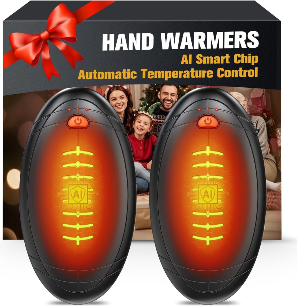 Hand Warmers Rechargeable 2 Pack, AI Smart Chip Electric Heater Football Shape Hand Warmer, Quick Charge Portable Hand Warmer Gift for Christmas, Outdoors, Hunting, Golf, Camping Hand Warmers Rechargeable 2 Pack, AI Smart Chip Electric Heater Football Shape Hand Warmer, Quick Charge Portable Hand Warmer Gift for Christmas, Outdoors, Hunting, Golf, Camping