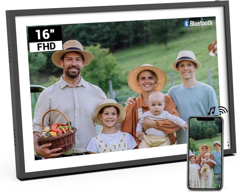 Digital Picture Frame 16 Inch 64GB Digital Photo Frame Large FHD Electronic Picture Frames with WiFi and Bluetooth 1920×1200 IPS Touchscreen, Light Sensor, Share via App/Emai, Digital Frame for Mom