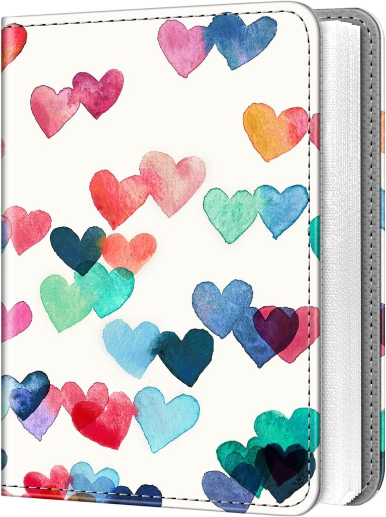 Fintie Small Photo Album for 2×3-Inch Film – 104 Pockets Albums for Fujifilm Instax Mini 12/11/99/40/7+/EVO Instant Camera/Instax mini LiPlay/Mini Link 2 Printer/Polaroid Hi-Print, Raining hearts
