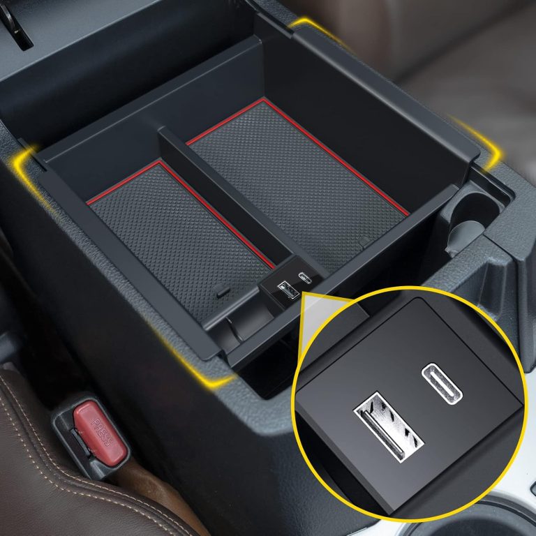 DrCarNow Upgrade for Toyota 4Runner Center Console Organizer Tray with USB Port 2010-2023 2024, Secondary Insert Storage Armrest Box ABS Black Materials for 4Runner 2010-2024 5th Gen Car Accessories