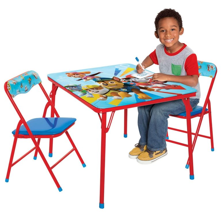 Paw Patrol Kids Table & Chairs Set for Kid and Toddler 36 Months Up to 7 Years, Includes: 1 Table (24″ L x 24″ W x 20″ H), 2 Chairs (13″ L x 13.5″ W x 21″ H) Weight Limit: 70 lb