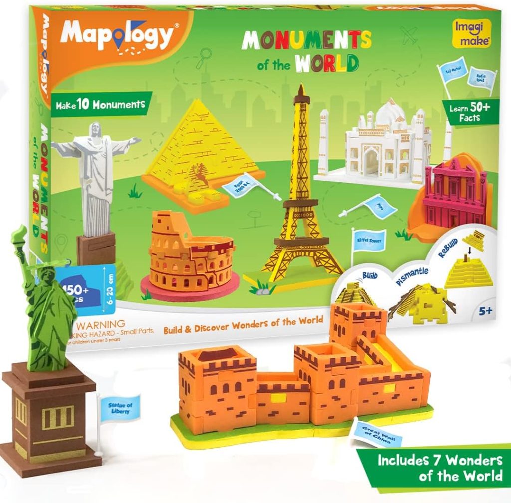 Imagimake Mapology Monuments of World | 3D Puzzles for Kids Ages 8-10 | Learning & Educational Toys for Kids 5-7 | Puzzles for Kids Ages 4-8 | Easter Gifts for Kids | Easter Toys Imagimake Mapology Monuments of World | 3D Puzzles for Kids Ages 8-10 | Learning & Educational Toys for Kids 5-7 | Puzzles for Kids Ages 4-8 | Easter Gifts for Kids | Easter Toys