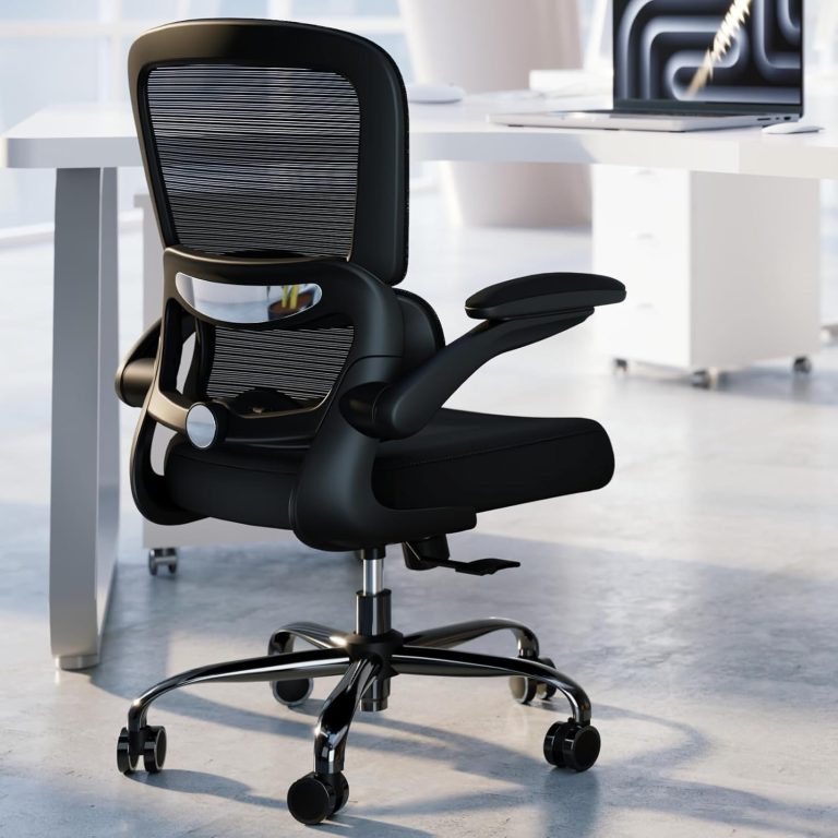 Office Chair – Ergonomic Desk Chair with Adjustable Lumbar Support, Mesh Computer Chair, Executive Chair for Home Office Comfortable Lumbar Support (Black)