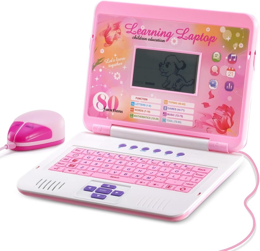 LESHITIAN Kids Laptop – 80 Learning Activities to Learn Alphabet, Words, Mathematics, Play Games and Music – Educational Learning Computer for Kids Ages 5+ LESHITIAN Kids Laptop – 80 Learning Activities to Learn Alphabet, Words, Mathematics, Play Games and Music – Educational Learning Computer for Kids Ages 5+