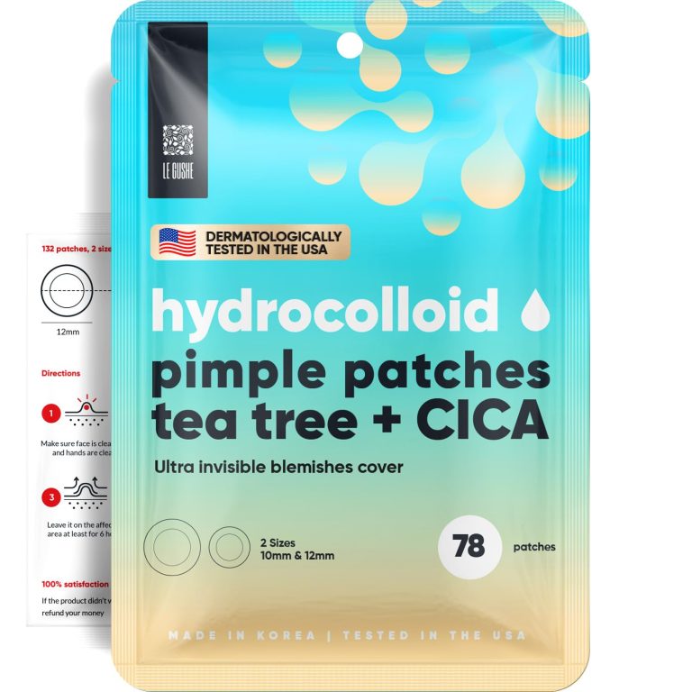 LE GUSHE K-BEAUTY Pimple Patches for Face (78 dots) – Hydrocolloid Acne Patch for Zits and Blemishes – Invisible Blemish Patches | Spot Cover Stickers for Glowing Skin | Korean Skin Care