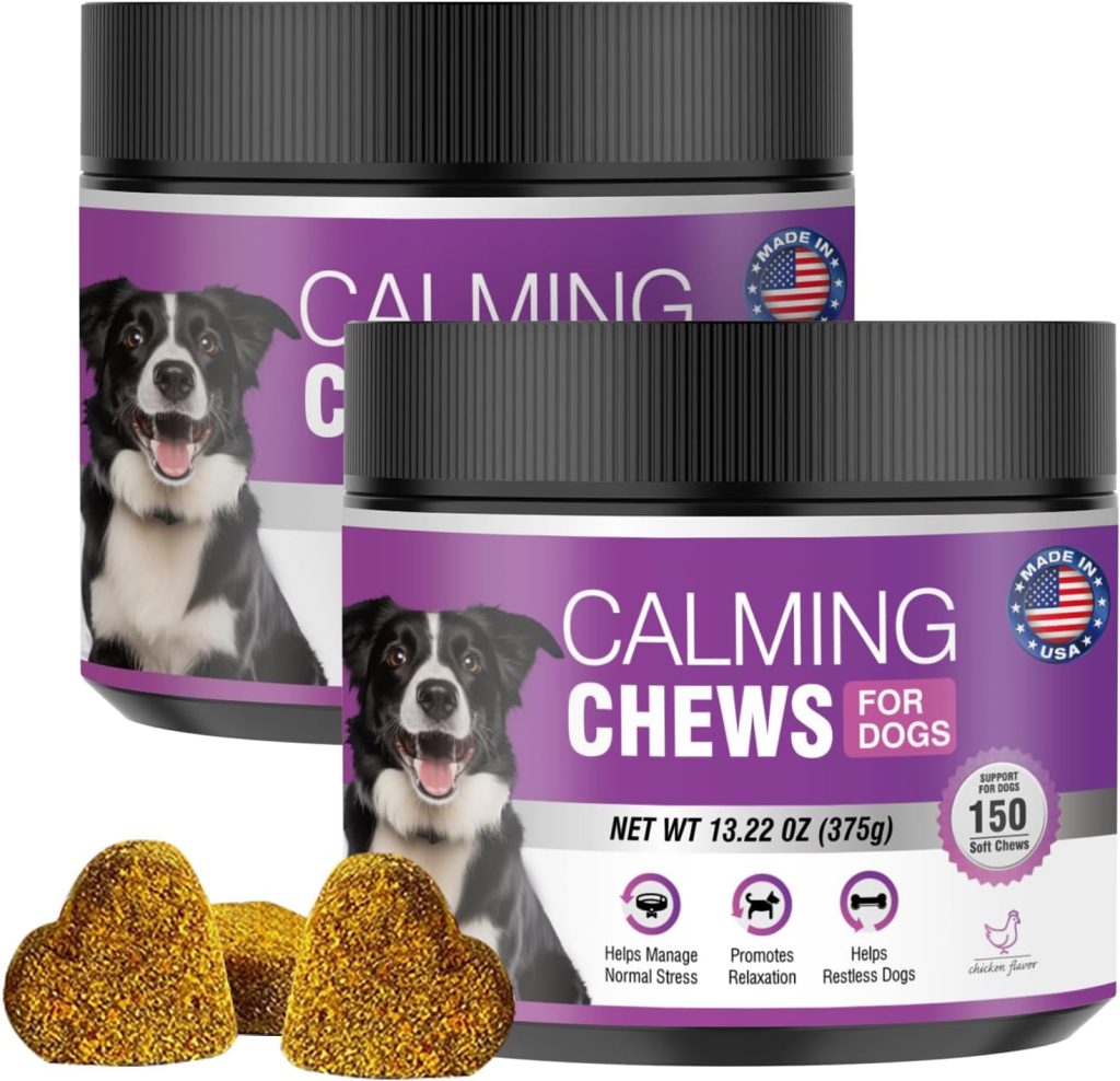 Hemp Calming Chews for Dogs 300 Calming Dog Anxiety and Stress Relief Treats Calm Bites Hemp Oil Sedative for Puppy Sleep Aid Melatonin Fireworks Noise, Thunder, Barking, Vet Visit (Chicken Flavor) Hemp Calming Chews for Dogs 300 Calming Dog Anxiety and Stress Relief Treats Calm Bites Hemp Oil Sedative for Puppy Sleep Aid Melatonin Fireworks Noise, Thunder, Barking, Vet Visit (Chicken Flavor)