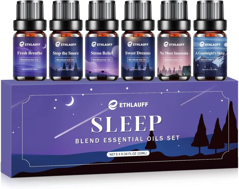 Sleep Essential Oils Set-(Relax, Stress Relief，Fresh Breathe, Sweet Dreams) Essential Oils Blends for Diffusers,Candle Making Scents,Relaxation Gift for Women and Men
