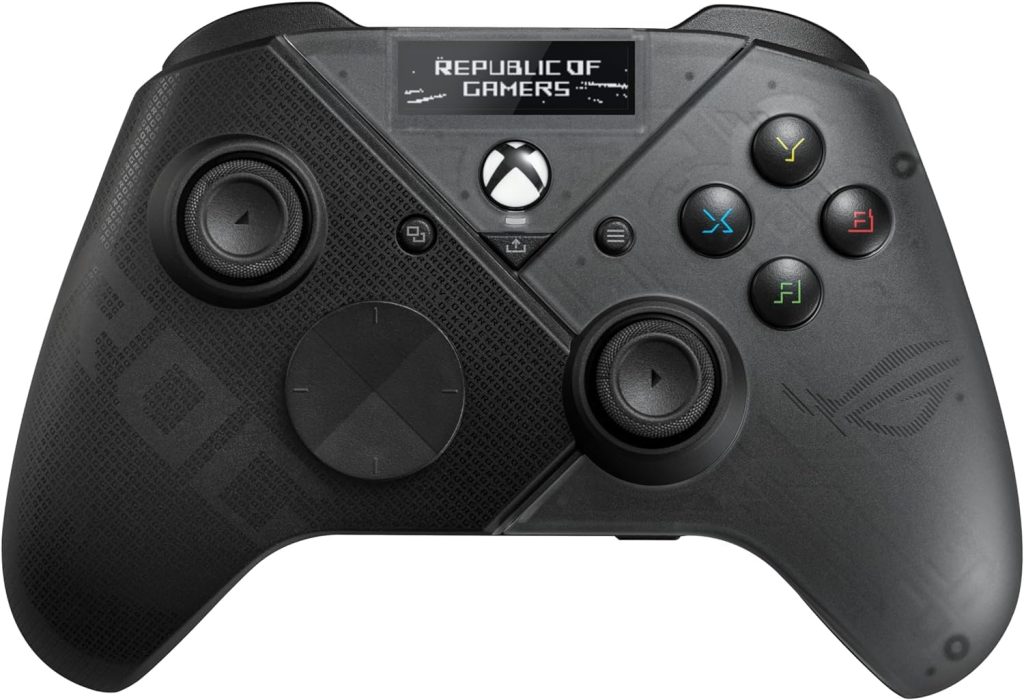 ASUS ROG Raikiri Pro OLED Display, tri-Mode connectivity, remappable Buttons&triggers, 4 Rear Buttons, Step&Linear triggers, Adjustable Joystick Sensitivity, 3.5mm Jack with ESS DAC, for PC and Xbox ASUS ROG Raikiri Pro OLED Display, tri-Mode connectivity, remappable Buttons&triggers, 4 Rear Buttons, Step&Linear triggers, Adjustable Joystick Sensitivity, 3.5mm Jack with ESS DAC, for PC and Xbox