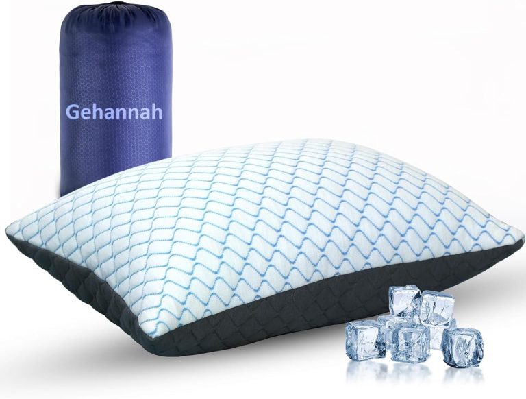 Gehannah Travel Pillow – Large Size Compressible Camping Pillow for Sleeping, Shredded Memory Foam Pillow with Storage Bag Compact Supportive, Pillow for Adults Kids Outdoor Backpacking Hiking Gear