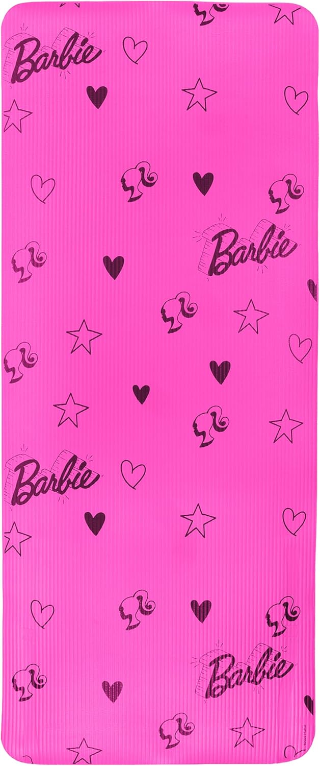 Barbie Love Out Loud Kids Exercise Mat Non Slip, All Purpose NBR Fitness and Workout Mat for Boys and Girls, Pink, 10 mm Barbie Love Out Loud Kids Exercise Mat Non Slip, All Purpose NBR Fitness and Workout Mat for Boys and Girls, Pink, 10 mm